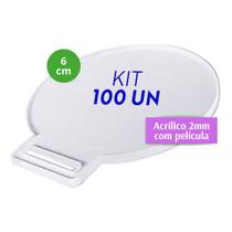 Medalha de Acrílico Redonda 2mm Lisa Kit 100 Un 6cm