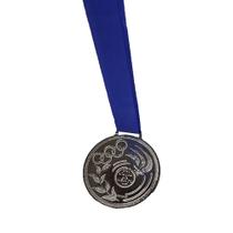 Medalha de Bronze Honra Ao Mérito Espelhada Brilhante 767 Com Fita Azul