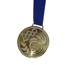 Medalha de Ouro Honra Ao Mérito Espelhada Brilhante C/ Fita Azul 767