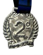 Medalha De Pódio 2o Lugar Prata Brilhante - Metal Com Fita Profissional