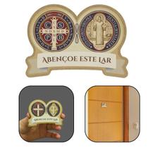 Medalha de porta Devocionário São Bento Madeira MDF