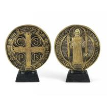 Medalha de São Bento de Mesa Decorativo em resina com Base