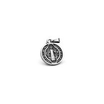 Medalha de São Bento Prata Velha Pequeno para Cadeia, Pulseira e Colar Medalha de São Bento Prata Velha Pequeno para Cadeia, Pulseira e Colar