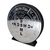 Medalha Decorativa São Bento 3d Mdf Detalhes Espelhados 16cm Medalha Decorativa São Bento 3d Mdf Detalhes Espelhados 16cm