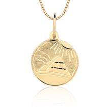 Medalha Escrava Egípcia Ouro Maciço Corrente Ouro 10k P33
