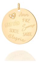 Medalha Escrito Amor, Paz, Gratidão, Sorris 542355 Medalha Escrito Amor, Paz, Gratidão, Sorris 542355