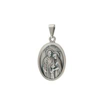Medalha Italiana de Sagrada Família Prata Velha Pequeno Oval Medalha Italiana de Sagrada Família Prata Velha Pequeno Oval