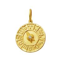Medalha Mandala Signos de Zodíaco com Diamante 100% Ouro 18K K220