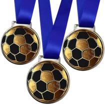 Medalha, Medalha para Esportes Personalizada em Adesivos, 50mm, com Fita Azul, Kit 100 peças