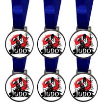 Medalha, Medalha Premiação Esportes Personalizada, 50mm, com Fita Azul, Kit 50 Unidades