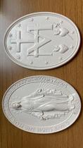 Medalha milagrosa nossa senhora das graças resina premium 15,5cm x 11cm