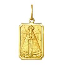 Medalha Nossa Senhora Aparecida Ouro 18K Retangular Grande K270