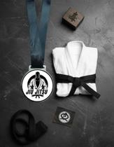 Medalha Para Jiu Jitsu Premiação 50mm Com Fita Preta Kit 10 unidades Medalha Para Jiu Jitsu Premiação 50mm Com Fita Preta Kit 10 unidades