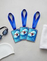 Medalha Para Natação Competição Com Fita Azul Kit 5 Peças