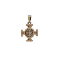 Medalha Pingente Cruz Bizantina Dourada