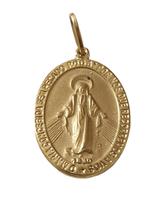 Medalha pingente nossa senhora das graças ouro 18k amarelo.Rosangela lima joias