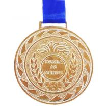 Medalha Redonda Ref.554-m50 50 Mm Ouro Kit Com 10 Unidades