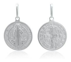 Medalha Religiosa Pingente De São Bento Em Prata 925 De Lei