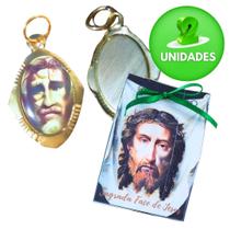 Medalha Sagrada Face de Jesus +Sacolinha temática papel 2 un