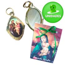 Medalha Sagrada Família + Sacolinha temática papel 2 unid