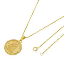 Medalha Santo Antônio com Corrente Veneziana Folheada a Ouro