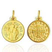 Medalha São Bento Dupla Face Tradicional 11 milímetros Ouro 18K 750 K100 Medalha São Bento Dupla Face Tradicional 11 milímetros Ouro 18K 750 K100