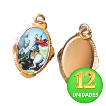 Medalha São Jorge Guerreiro Chapa Resinada 12 unid