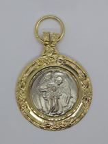 Medalhão De Berço Anjo Da Guarda Dourado/Prateado - Monte Serrat