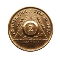 Medalhão de Metal AA de 2 Meses 34 mm Oração da Serenidade Medalhão de Metal AA de 2 Meses 34 mm Oração da Serenidade