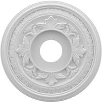 Medalhão de teto Ekena Millwork Baltimore em PVC termoformado