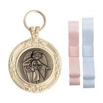 Medalhão Metal de Berço Anjo Da Guarda Proteção com Fitinhas - Sacred