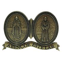 Medalhão Porta Nossa Senhora das Lágrimas e Jesus Manietado Dourado Medalhão Porta Nossa Senhora das Lágrimas e Jesus Manietado Dourado