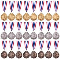Medalhas de prêmio Favide Gold Silver Bronze 5 cm com fita x24