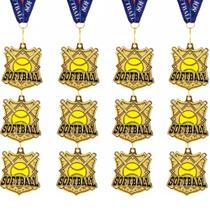 Medalhas de softball Ecation, 12 peças de ouro, 5 cm, Team Awards