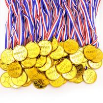 Medalhas do Prêmio do Vencedor: Darovly Gold Plastic, 50 peças com fita