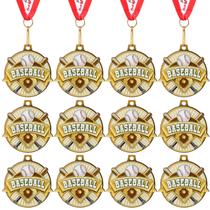 Medalhas esportivas Ecation Baseball Gold 5x5 cm, pacote com 12