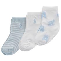 Medias Polo Ralph Lauren con Osito Estampado para Bebé 0-6 Meses, Paquete de 3 Medias Polo Ralph Lauren con Osito Estampado para Bebé 0-6 Meses, Paquete de 3