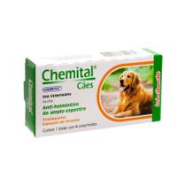 Medicamento Chemital para Cães adultos 4 Comprimidos