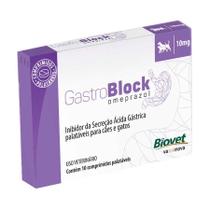 Medicamento Gastroblock Biovet 10mg 1 Blister com 10 Comprimidos Medicamento Gastroblock Biovet 10mg 1 Blister com 10 Comprimidos
