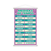 Medidas de Tempo Banner Escolar Pedagógico Grande