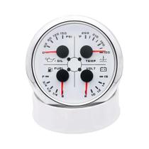 Medidor De Carro 4 Em 1 Com 7 Cores, 85MM, Pressão De Óleo, Nível De Combustível, Temperatura Da