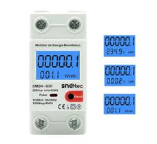 Medidor De Consumo Elétrico 110/220Vca 60A C/ Reset - Snetec