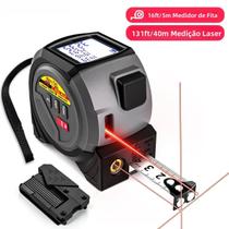 Medidor De Distância a Laser Portátil 3 Em 1 Com Fita Métrica 5m 60M 40M Nível De Linha Cruzada