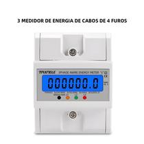 Medidor De Energia De Consumo De Energia Em Trilho Din, 380V, 3 Fases, 4 Fios, 100A, AC, LCD,