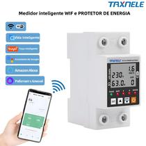 Medidor De Energia De Energia Inteligente WiFi 63A TUYA Interruptor De Relé Protetor Contra