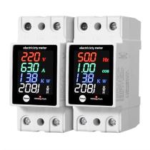 Medidor de energia digital 4 em 1. tensão, corrente, potência em kwhora e fator de potência. tensão de 30vca a 400vca e corrente max. 100 amperes. Medidor de energia digital 4 em 1. tensão, corrente, potência em kwhora e fator de potência. tensão de 30vca a 400vca e corrente max. 100 amperes.