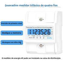 Medidor De Energia Digital Lcd Trifásico 100a, Medidor De Energia Com Luz De Fundo, Medidor Elétrico