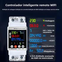 Medidor De Energia Inteligente WiFi 63A Digital KWH Monitor De Corrente De Fuga E Tensão Protetor De Medidor De Energia Inteligente WiFi 63A Digital KWH Monitor De Corrente De Fuga E Tensão Protetor De