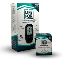 Medidor De Glicose Digital Lifefor Completo 60 Tiras 10 Lancetas