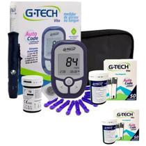 Medidor de glicose g-tech vita aparelho e 110 tiras testes